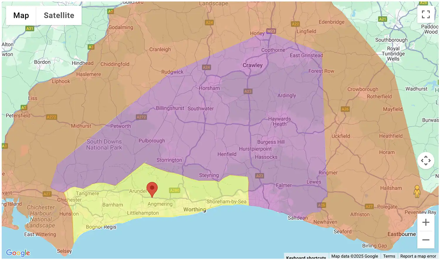 Gas Bottles Oxted delivery zone map - click to see on BBQ Gas Bottles